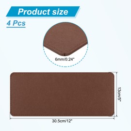 PATIKIL 12 x 5 Inch Felt Bag Base Shaper, 4pcs Bag Bottom Pad Organizer Insert Rectangle Liner Board for Purse Handbag Tote Travel Bag Canvas Cosmetic, Coffee