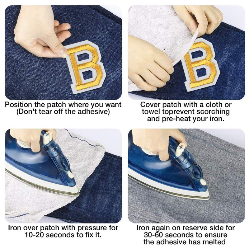 AvoDovA 52 Pieces Iron on Letters Alphabet A-Z Letters Sew