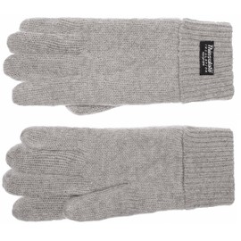 EEM Jette Women's Knitted Gloves with Thinsulate™ Thermal Lining, Warm, 100% Wool or 100% Cotton, The Material is Colour Dependent, Winter Gloves - grey, size: l