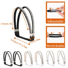 3 Pairs Elastic High Heels Shoe Straps, Shiny Shoe Straps for Shoes, Detachable Rhinestone Anti-Loose Straps Shoe Strap Belt Band for Holding Loose High Heels Pumps Replacement Ankle Straps for Heels