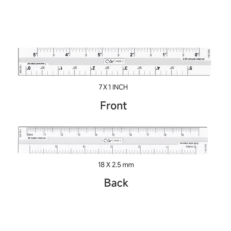 CYA Clear Scale Ruler Maptool 1:62,500 Scale Map Reading Professional