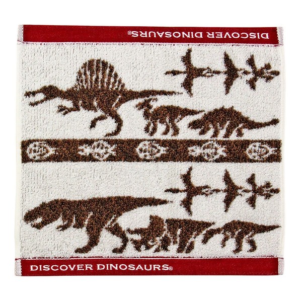 Carolata Imabari Towel Animal Wash Towel (Dinosaur), Made in Japan, Water Absorbent, Cretaceous Dinosaur, Pterosaur (Beige), Approx. 13.4 x 13.8 inches (34 x 35 cm)