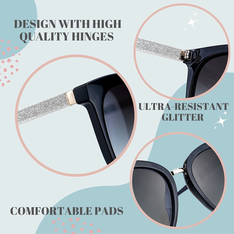 SQUAD Sunglasses for Women Adults Square Fashion with Glasses Case,