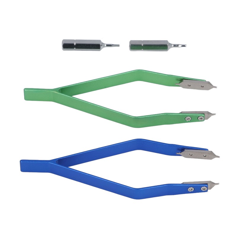 2PCS V Shape Spring Bar Tweezers Professional Alloy Steel Watch