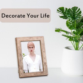 ORIVAN 4x6 Picture Frame Display 4x6 Picture Distressed Brown Wood Grain Photo Frame for Wall and Tabletop Decoration