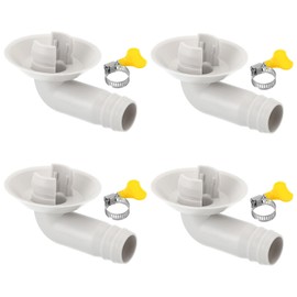 PATIKIL 18mm Air Conditioner Drain Hose Connector, 4 Pcs Universal Drain Connector with Clamp Hoop for Mini-Split Window AC Unit Faucet, White Style 7