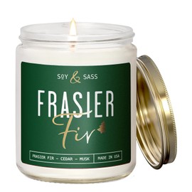 Fraser Fir Candles - Christmas Candles - 'Fraser Fir' w/Balsam Fir Cedar & Sandalwood Evergreen Tree Scent I Winter Evergreen Candle I Stocking Stuffers for Women I 9oz, 50Hr, USA Made