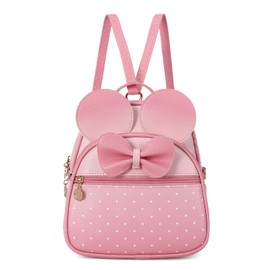 KL928 Girls Mini Backpack Bowknot Polka Dot Cute Small Daypacks Convertible Shoulder Bag Purse for Women