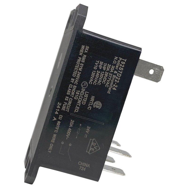 T92S7D22-24 Power Relay (2-Pack) 24VDC 30A 277VAC 6-Pin DPST-NO Replacement