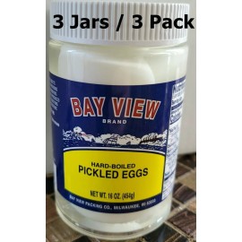 Bay View Pickled Hard Boiled Eggs 3 Pack Keto Vinegar Bay View Packing Original Free Ship