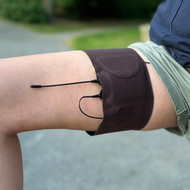 URSA Thigh Straps: Low-Profile, Soft, Stretchy & Breathable Transmitter Straps for Location Sound, Theatre, Wedding Shoots & More (Brown, Vertical Pouch)