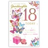 Paper Rose Granddaughter 18th Birthday Card - Butterfly Design with