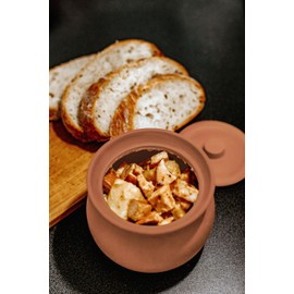 Cute Mini Kitchen Clay Cooking Pot - Traditional Ceramic Pot with Lid for Healthy Cooking - Multipurpose Cooking Pot Use for Home Kitchen or Restaurant (Unglazed Earthenware)