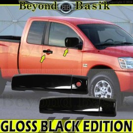 Torox For 2004-2014 2015 Nissan Titan GLOSS BLACK 2 Door Handle COVERS w/o PSK+Mirrors