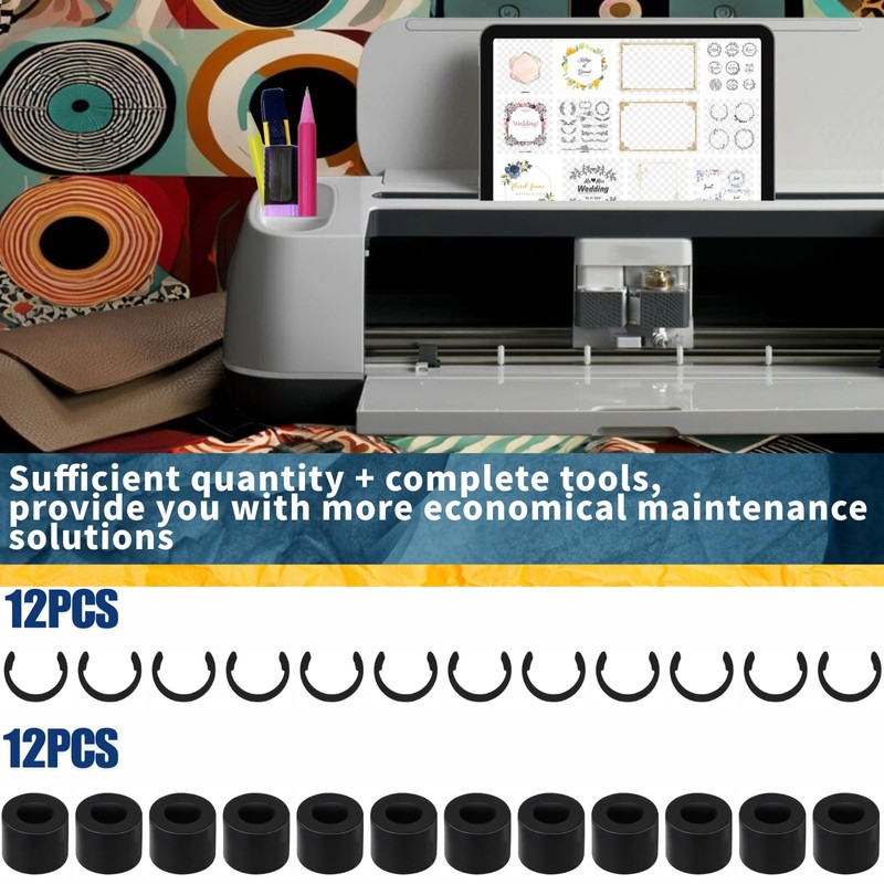 12pcs Rubber Roller Replacement for Cricut Maker 3, Rubber Roller