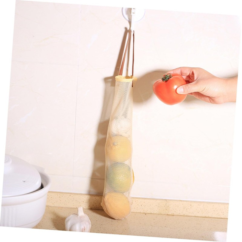 Ciieeo 4sets Reusable Hanging Mesh Produce Bags for Kitchen Onion