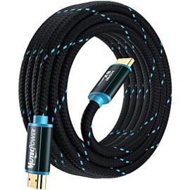 MutecPower Ultra High Speed 5 Metre HDMI 2.1V Cable Certified 48Gbps, 8K @ 60Hz & 18Gbps, 4K @ 120Hz with HDR, VRR & eARC - 26 AWG UL Listed 5 m Male to Male Cable Blue/Black Braided