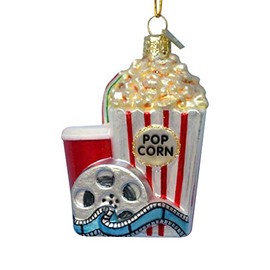 Kurt Adler Noble Gems Popcorn and Movie Ornament