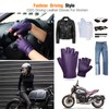 GSG Women Fingerless Driving Gloves Geniune Leather Biker Gloves Unlined