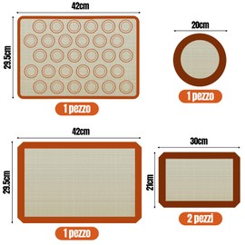5 Stück Backmatten aus Antihaft-Silikon. Mikroperforierte Backmatte für Backofen. Wiederverwendbare Küchenmatten, Silikonmatten für Kekse, Makronen und Gebäck