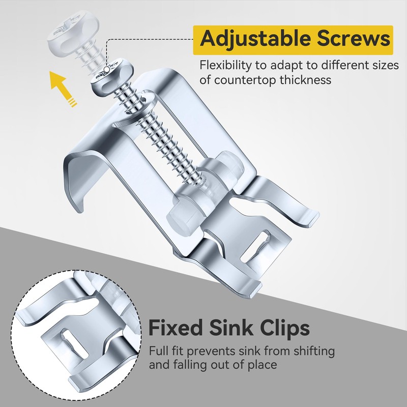 Dreyoo 12 Pack Stainless Steel Sink Clips, Undermount Sink Clips