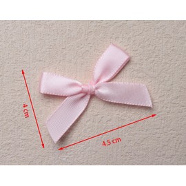 SOWAKA 100 Pcs Ribbon Bows 1.75 x 1.36 Inch Cute Bowknot Supplies for DIY Crafting Hair Clips Décor Parties Wedding Christmas Thanksgiving Decoration (Pink)