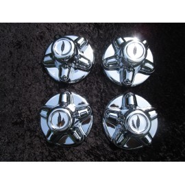 FEATHERLITE 5 lug 4.5" Bolt Circle Trailer Chrome Center Hubcap Set of Four(4)