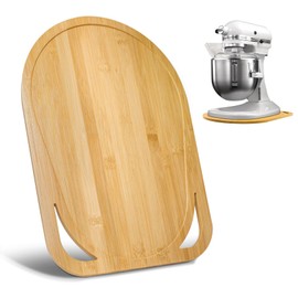 Bamboo Mixer Slider Compatible with Kitchenaid Bowl Lift 5-8 Qt Stand Mixer - Kitchen Countertop Storage Mover Sliding Caddy for Kitchen Aid 5-8 Qt Mixer, Mixer Appliance Moving Tray