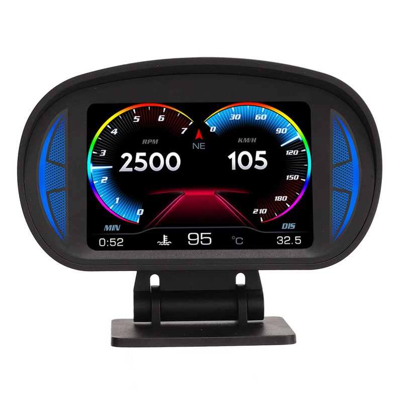Car HUD Display OBD2 GPS Mode with Inclinometer Compass Speed