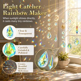 400 PCS Suncatcher Making Kit for Adults - Crystal Beads & Prism Accents with Hanging Cord, Adult Art Craft Supplies | Hanging Rainbow Maker for Home Window Garden Decor & Gifts