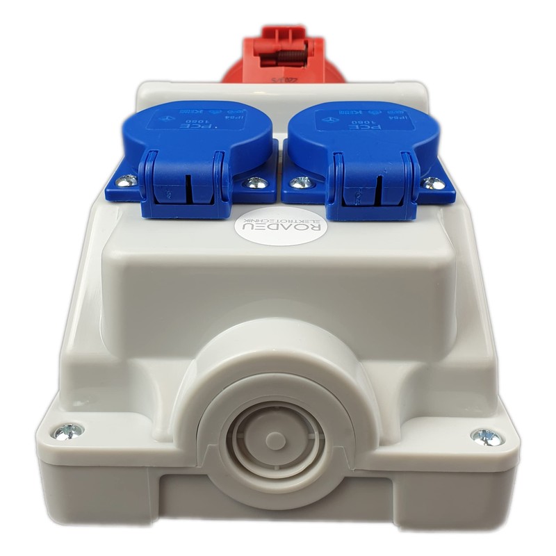 RoadEu Combination Wall Socket 16A 5P with 2x Schuko 230V