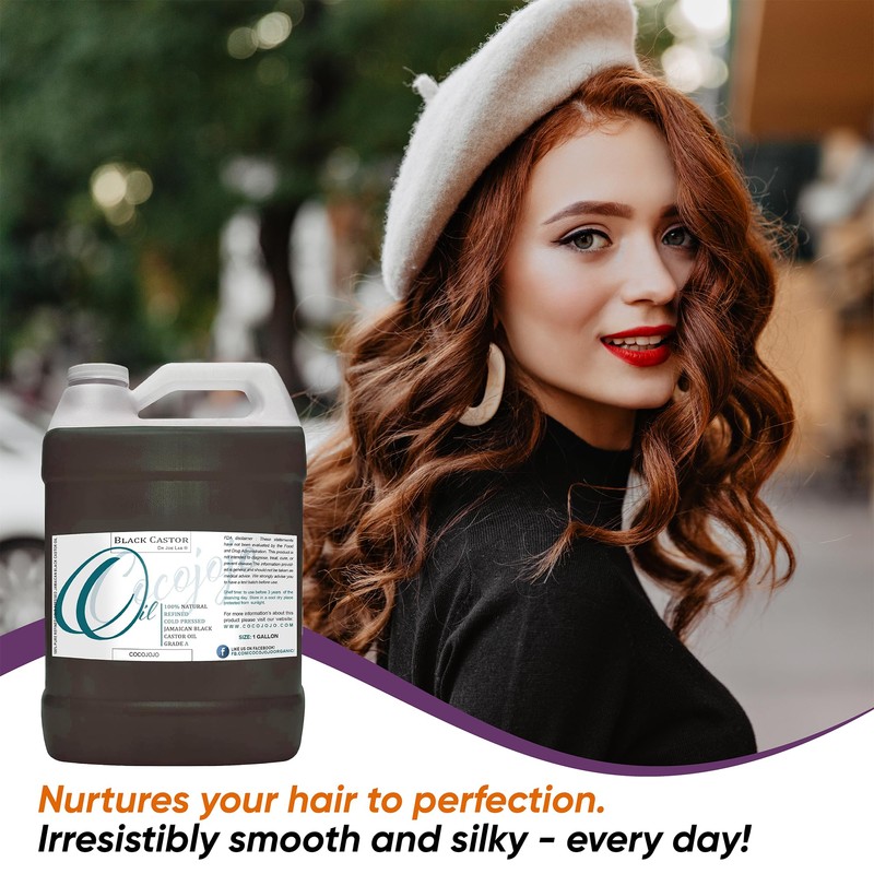 cocojojo Jamaican Black Castor Oil - Organically Sourced, Cold Pressed,