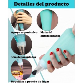 Conjuntos de 34 piezas duyas pastoreras y mangas pastoreras,Con 24 Boquillas,2 Manga Pastelera Reutilizable,3 Raspador de Pastel Pastelería y galletas,puede enmarcar flores en cualquier forma