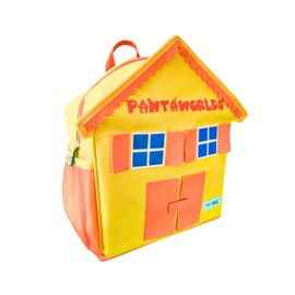 meqbem® PANTAWORLDS® BAG Children's Backpack in the Shape of a House Unisex Quiet Book Waterproof Anti-Abrasion Nursery School Excursions Gift Idea for Children CE Certified, yellow