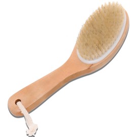 Natural Wooden Dry Brush for Exfoliating and Detoxifying, Featuring Biodegradable Sisal Fibers, Skin-Enhancing Body Brush for Luminous and Smooth Skin