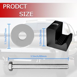 QZTYTY 4PCS Truck Tool Box Mounting Kit, Truck Box Hooks, Pickup Truck Tool Box Tie Downs Aluminum J Hook Crossover with Screws and Washers, Tool Box Clamps for Fixing Pickup Truck Tool Box (Black)