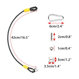 TOLIDA 2 Packs Universal Trash Can Lid Lock - Outdoor Trash Can Lid Metal Locks Kit, Rubber Coated Braided Wire Rope Dustbins Lid Lock Straps from Animals Rummaging, Wind and Spilling
