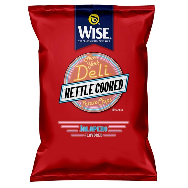 Wise Snacks NY Deli Kettle Potato Chips, Jalapeno, 1 Oz (36 Count), Gluten Free