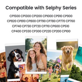 Compatible for Canon Selphy CP1500 Ink and Paper CP1300,4x6 Inch KP-108IN Photo Paper Set (3 Ink + 108 Sheets) for Selphy CP1500 CP1300 CP1200 CP1000 CP910 CP900 CP810