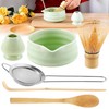 Roczential 5-Pack Matcha Set with Matcha Whisk Stand, Bamboo Matcha