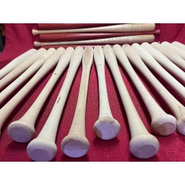 Unbranded 34 inch unfinished wood baseball bat. Blemished bat