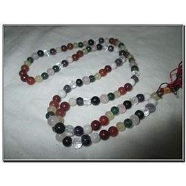Jet International Women's St Quality Navgraha 9 Planets Japa Mala 7-8 Mm 108 + 1 Prayer A++ Ads Meditation Concentration Healing Blessed Om Aum Energized Yoga Gayatri Ganesha Mantra Worship God