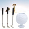 Golf Desktop Gift, Golf Ball Model Pen Holder Golf Putter