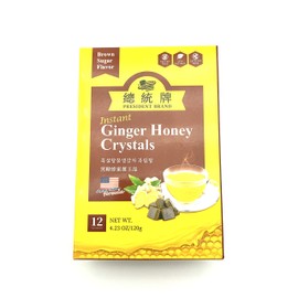President Brand Instant Brown Sugar Ginger Honey Crystals 12 Sachet 黑糖蜂蜜 薑王晶冲剂 (4)