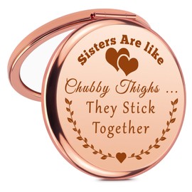 Sisters Gifts from Sister Makeup Mirror Friendship Gift for Women Best Friends Sister Birthday Gifts Compact Mirror Long Distance Friendship Gift for Soul Sisters Bestie BFF Female Pocket Mirrors