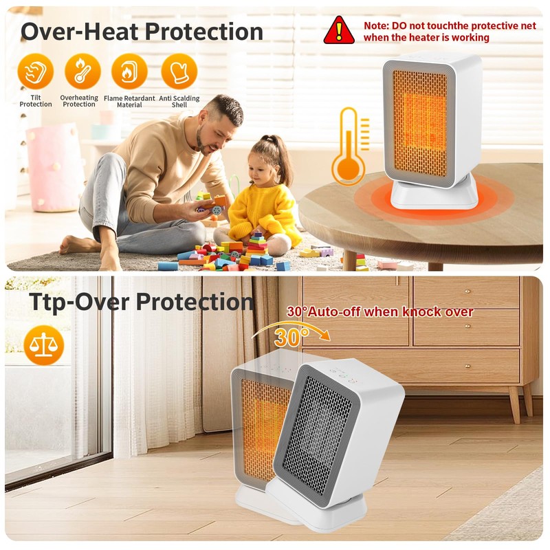 AIDENOEY Space Heater with 3 Modes，1000W Energy Efficient Quiet Mini