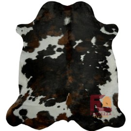 Fortezzaoutlet Cowhide Rug Dark Tricolor | Premium Quality | Medium 5' x 7'