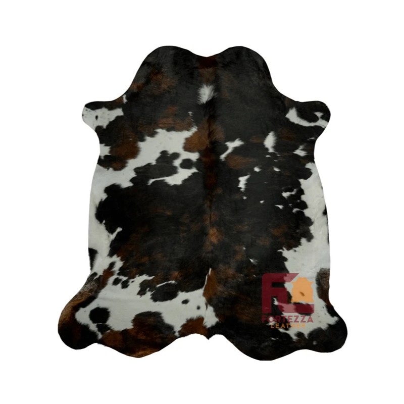 Fortezzaoutlet Cowhide Rug Dark Tricolor | Premium Quality | Medium
