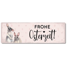 Interluxe Metal Sign – Merry Easter Time – Easter Spring Easter Bunny Country House Shabby Chic Skandi Gift Idea Scandi Door Sign
