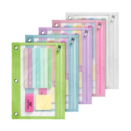 Mr. Pen- Pencil Pouch, 5 Pack, Colorful Pencil Pouches with Clear Window on Both Sides, Pencil Bags with Zipper Pencil Pouch for 3 Ring Binder Pencil Pouch, Pencil Cases, Pencil Case for Binder Pouch